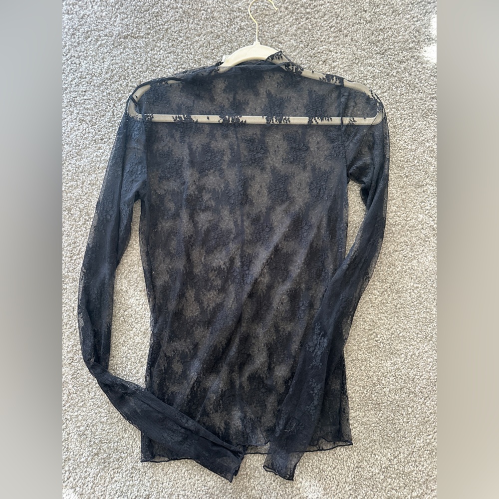Free People Black Lace Top